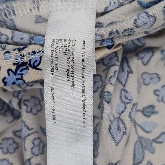 Eloquii Women Floral Print Midi Shirt Dress Size 28 Preppy Tie Waist Long Sleeve - Picture 10 of 13